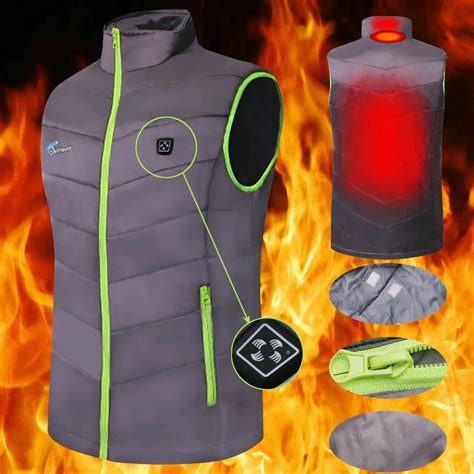 buy men women electric heated vest heating waistcoat thermal warm clothing