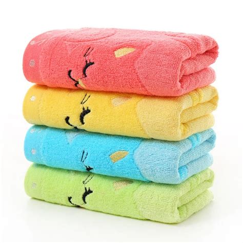 bath towermusical notes small towel bamboo fiber  cat soft towel childrens jacquard