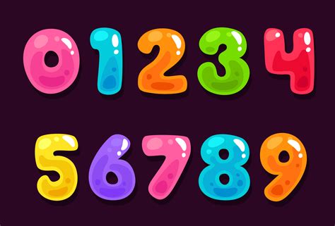 jelly colorful alphabet numbers  vector art  vecteezy