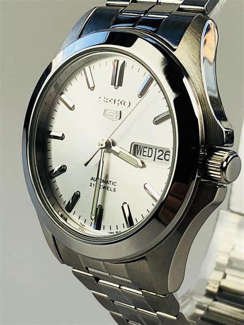 Seiko 5 Automatic White Dial Silver Stainless Steel Men’s Watch