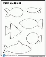 Fish Template Simple Cut Coloring Outs Popular sketch template