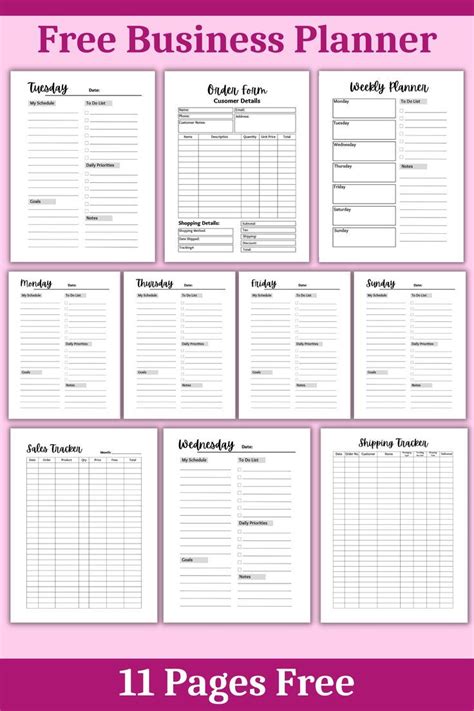 sharing     small business planner template