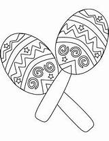 Maracas Coloring Pages Mexican Mexico Fiesta Adult sketch template