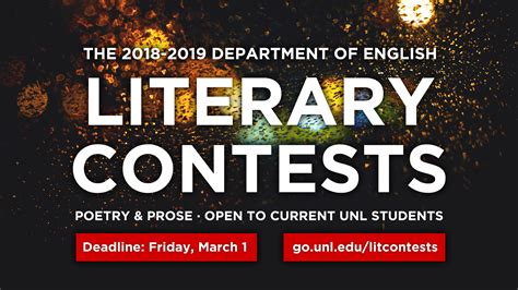 english department hosts annual literary contest for all types of
