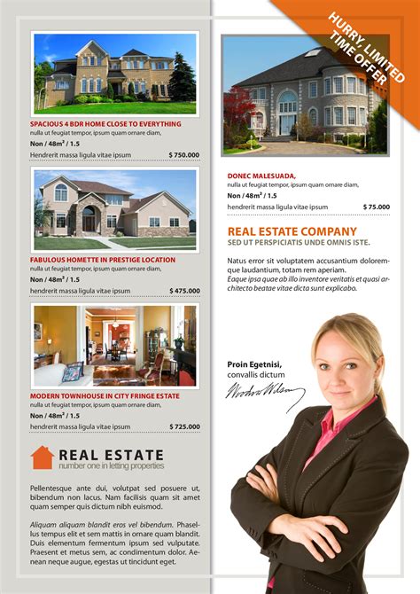 indesign real estate flyer templates professional sample template collection