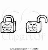 Padlocks Clipart Cartoon Cory Thoman Outlined Coloring Vector Collc0121 Protected Law Copyright Royalty sketch template