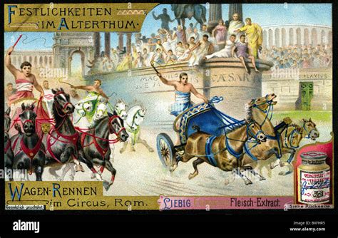 Antike Römische Reich Römische Wagenrennen Zirkus Rom Lithographie