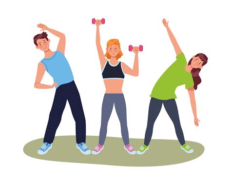 group exercise vector art icons  graphics