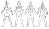Ultraman Coloring Gaia Dyna Orb Ginga Coloringonly Cosmos sketch template