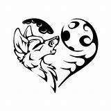 Wolf Tribal Moon Coloring Howling Pages Heart Drawing Silhouette 5cm Car Color Printable Print Getdrawings Clipartmag Styling Stickers Vinyl Funny sketch template