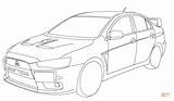 Coloring Lancer Mitsubishi Pages Evolution Evo Printable Drawing Found Entertaining Line sketch template