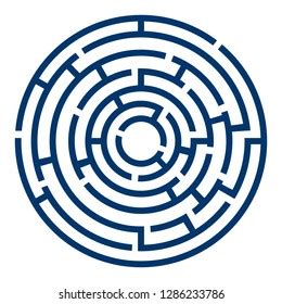 circular maze  white background stock vector royalty