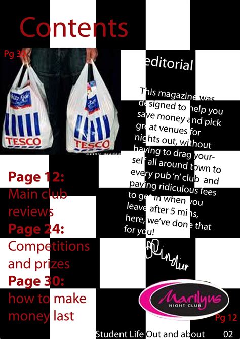 mark sinclair  media studies final front cover contents page