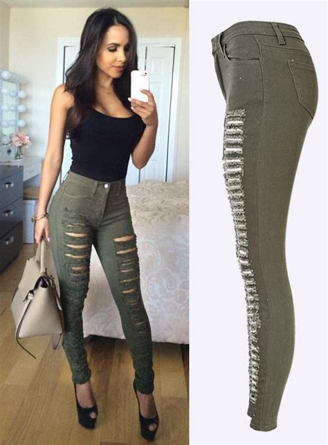 Sexy Ripped High Waist Skinny Jeans