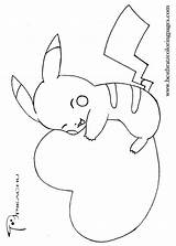 Pikachu Pokemon Coloring Pages Cute Kids Printable Baby Valentines Colouring Color Book Valentine Malebøger Silhouette Sheets Kawaii Husky Excellent Getcolorings sketch template