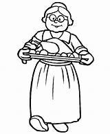Grandma Coloring Cooking Drawing Food Gran Celebrate Parents Pages Netart Sketch Clip Color Clipart Mother Vegetables sketch template