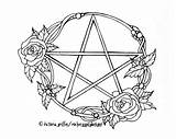 Coloring Pagan Pages Wiccan Wicca Pentacle Printable Drawings Tattoo Drawing Adults Adult Colouring Print Pentagram Witch Moon Etsy Color Getcolorings sketch template