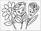 Flower Spring Coloring Pages Flowers Cute Face Printable Cartoon Fun Human Draw Clipart Colouring Drawing Getcolorings Library Color Getdrawings Popular sketch template