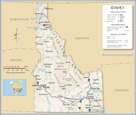 reference maps  idaho usa nations  project