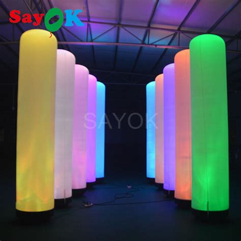2m 2 5m 3m attractive led tube inflatable air pillar column for party and event stage lighting