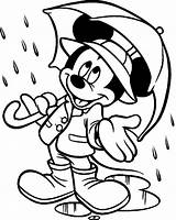 Coloring Rainy Pages Printable Rainfall Mickey Mouse Preschoolers sketch template