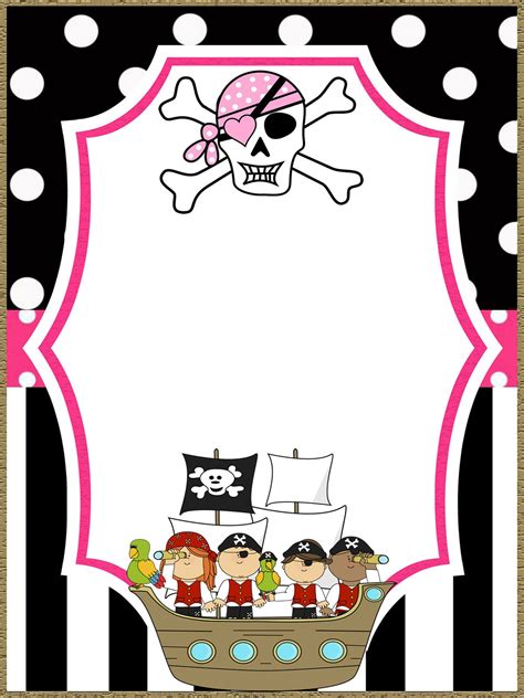printable pirate template invitations