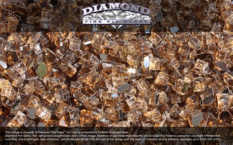Copper Reflective Diamond Fire Pit Glass 1 Lb Crystal Package