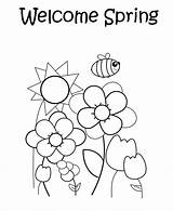 Spring Coloring Welcome Pages Printable Sheets Kids Garden Preschool sketch template