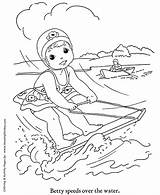 Coloring Summer Pages Kids Water Season Fun Seasons Ski Activity Sheets Things Honkingdonkey Print Girl Spring sketch template