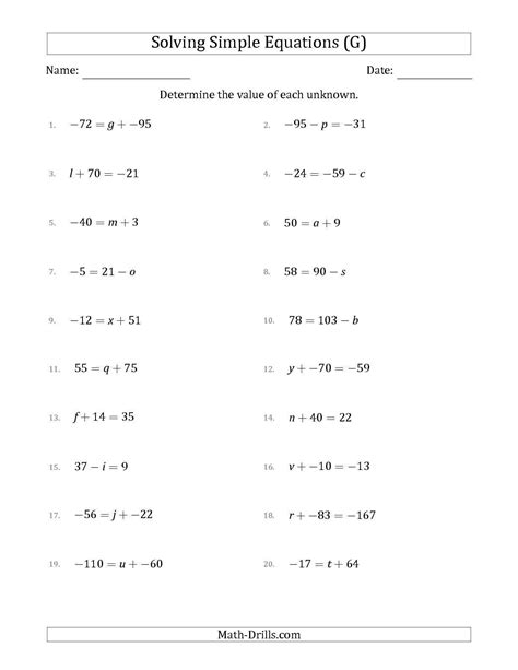 linear equations worksheet  answers  thekidsworksheet