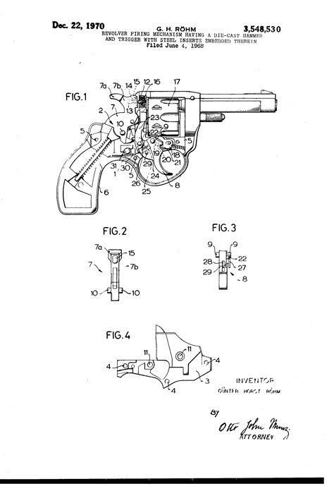 patent  revolver firing mechanism   die cast hammer  trigger  steel