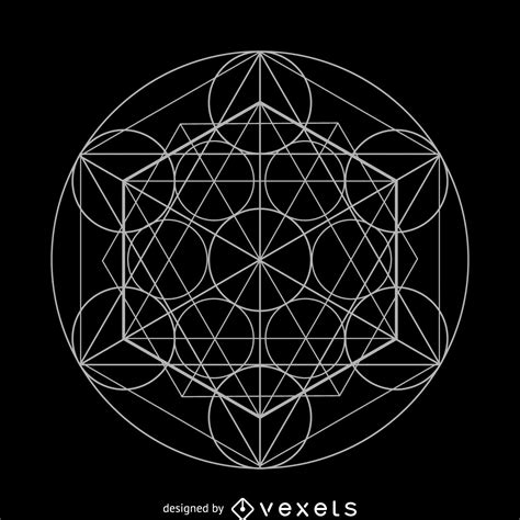 circle elements sacred geometry design vector