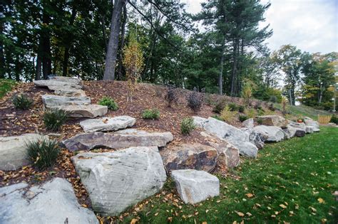boulders   stepped  xeriscape landscaping sloped
