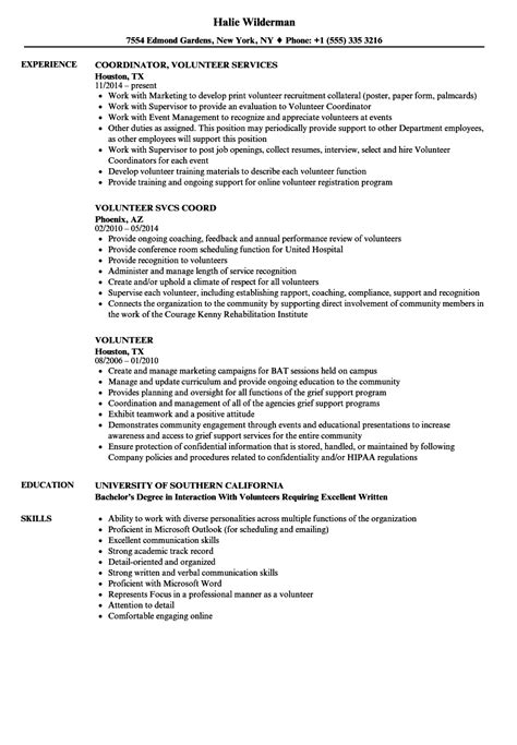list volunteer work  resume sample resume template