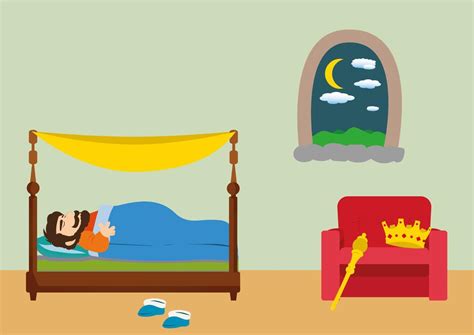 The King Sleeping In The Royal Bed 13266230 Vector Art At Vecteezy