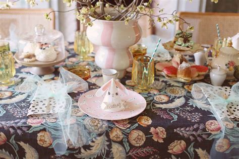 create  whimsical tea party tablescape spoonflower blog