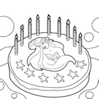 mermaid birthday cake coloring pages surfnetkids