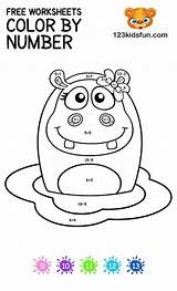 Color Number Kids Pages Coloring Printable Hippo Choose Board sketch template
