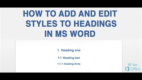 add styles  headings  word  youtube