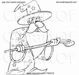 Cane Wizard Holding Toon Hit sketch template