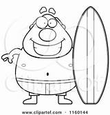 Pudgy Surfer Male Clipart Cartoon Cory Thoman Outlined Coloring Vector 2021 sketch template