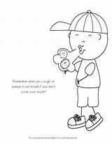 Coloring Pages Sick Germs Children Kids Color Spreading Kid Coronavirus Germ Colouring Child Covid Mouth Kindergarten Covering Health Crystalandcomp School sketch template