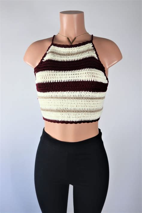 crochet stripe crop top final sale needmystyle