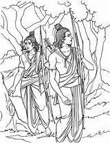 Rama Sita Ram Lakshmana sketch template