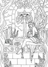 Coloring Fenech Fairy Selina Dibujos Hadas Mythical Fairies Mystical Elves Mandalas Mermaids Wishing Erwachsene Ups Fae Selena Myth Malvorlagen Stress sketch template