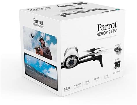 parrot pack drone quadricoptere bebop  lunette fpv skycontroller  blancnoir drone