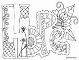 Coloring Pages Therapy Doodle Kids Hope Adult Therapeutic Alley Word Printable Colouring Quotes Words Christian Adults Getcolorings Bible Inspirational Color sketch template