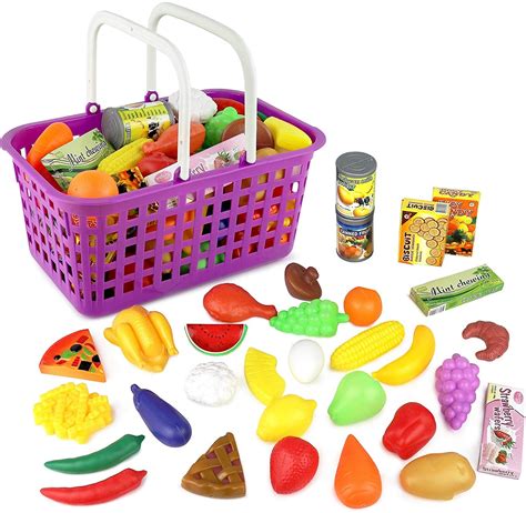 click  play  pc kids pretend play grocery shopping play toy food set fruit  vegetable