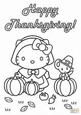 Thanksgiving Coloring Pages Kitty Hello Happy Kids Printable Color Birthday Easy 4th Turkey Children Simple Colorings Wars Star Print Colouring sketch template