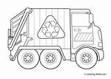 Coloring Truck Garbage Pages Kids Printable Recycling Recycle sketch template